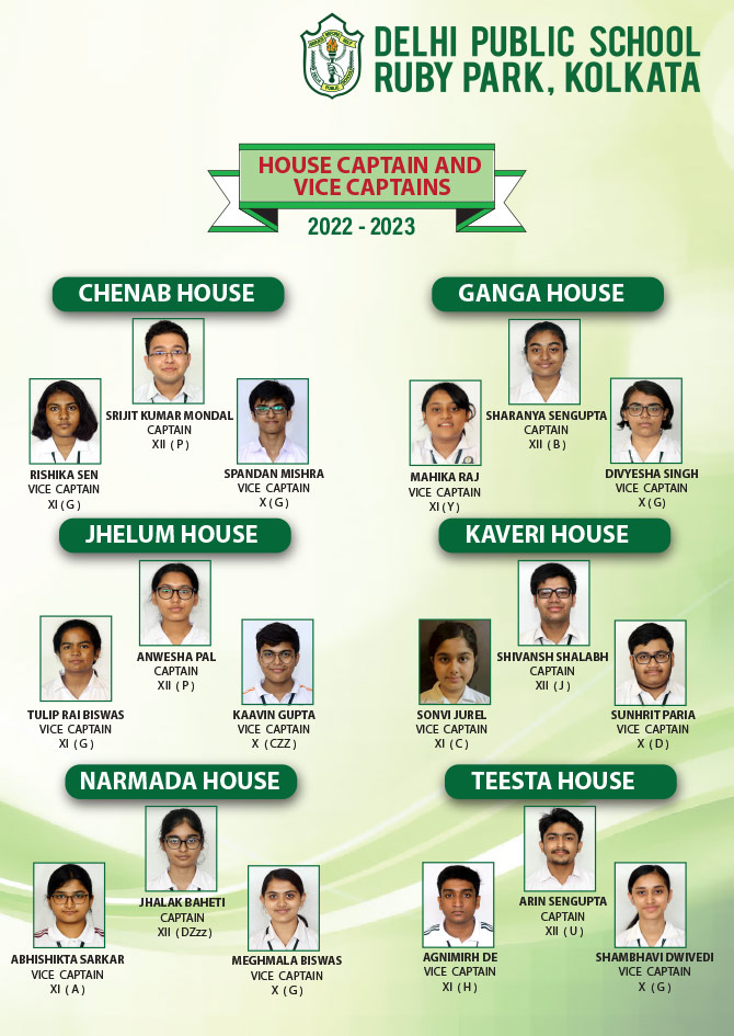 HOUSE CAPTAIN AND VICE CAPTAINS 2022-23